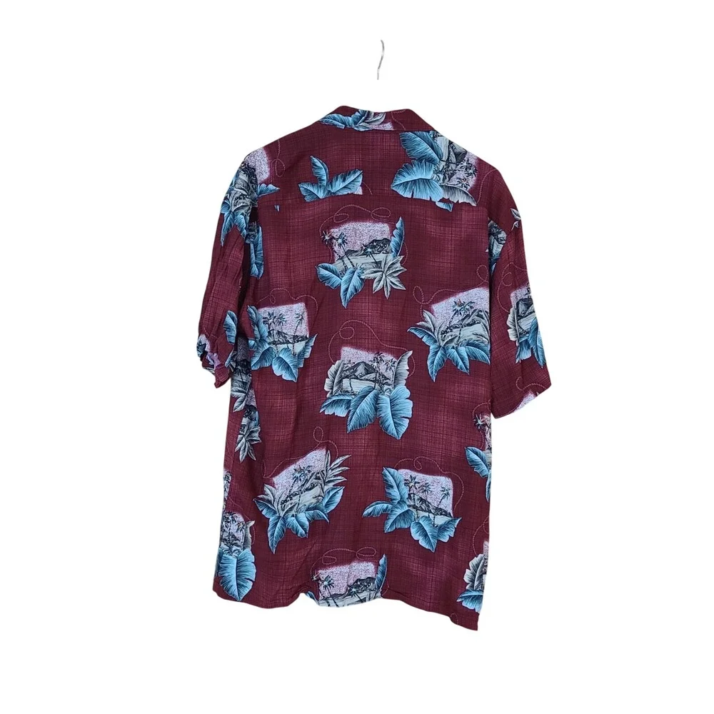Pierre Cardin Hawaiian Shirt‎ Men's L Button-up Short Sleeve